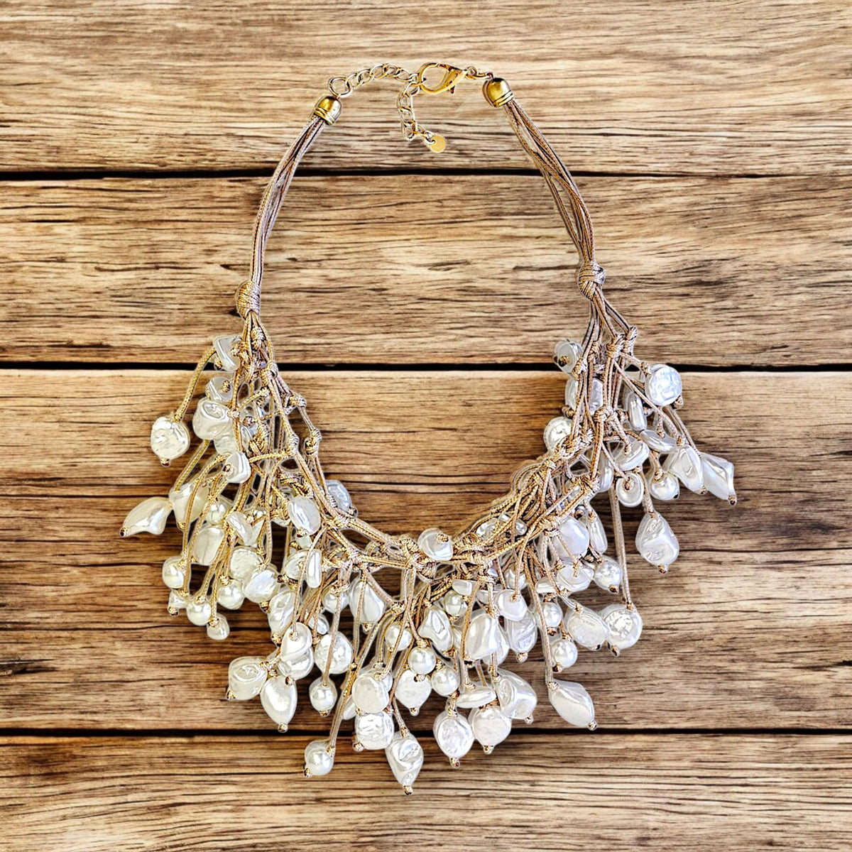 Cascading Pearl Statement Necklace