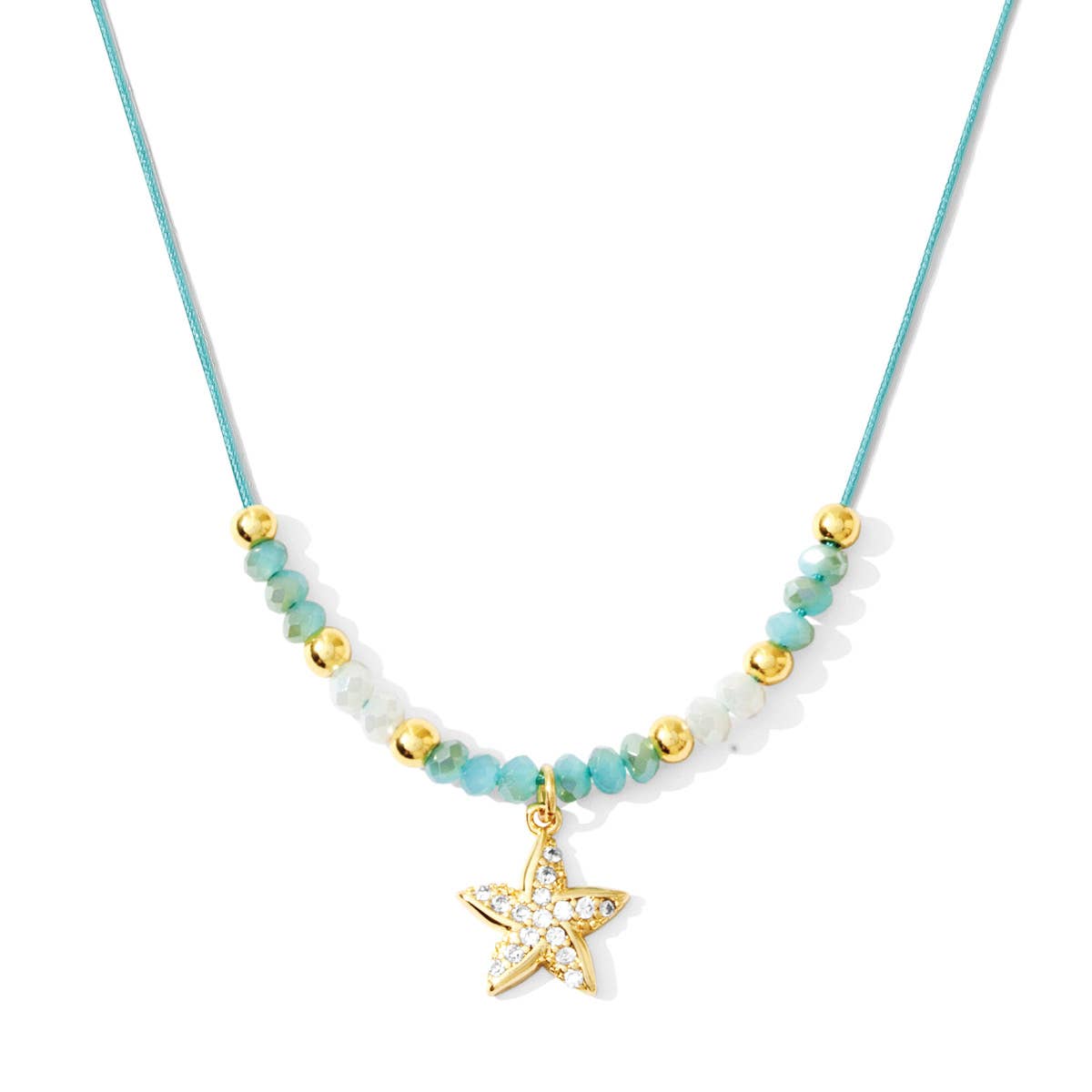 Starfish with Clear Rhinestone Necklace