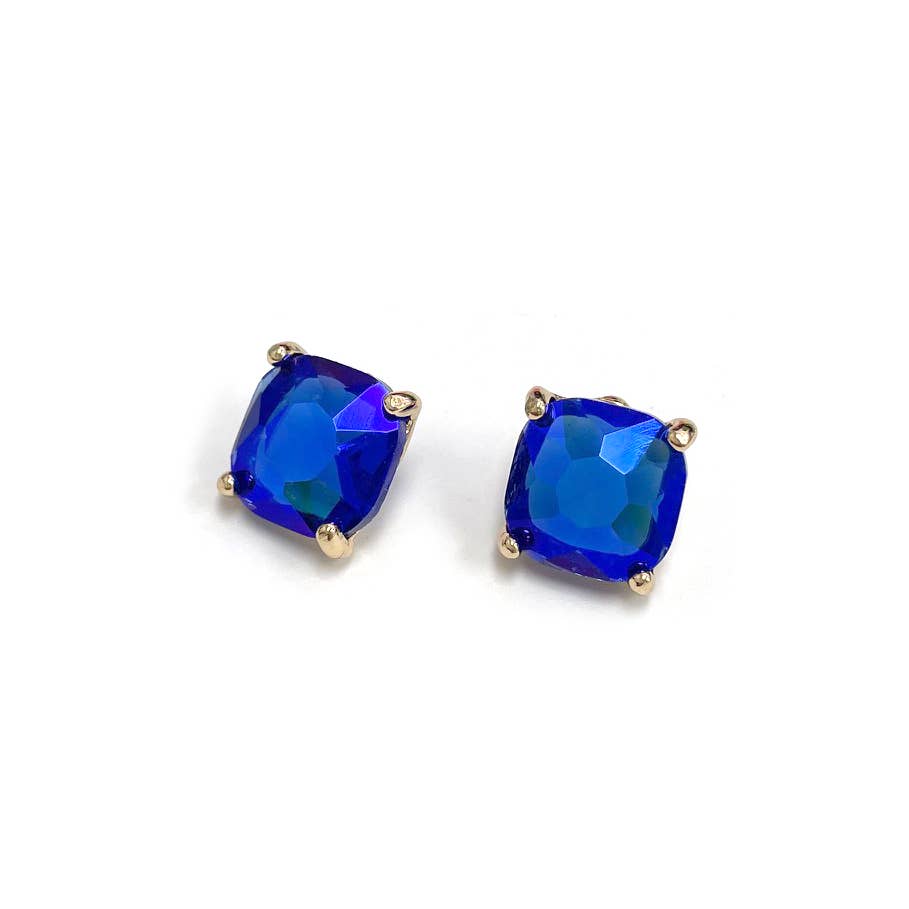 Cushion Cut Crystal Stud Earrings