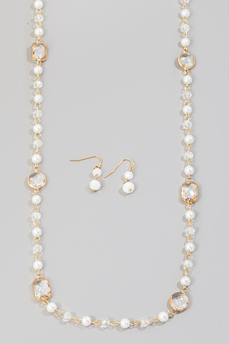 Pearl Beaded Long Necklace