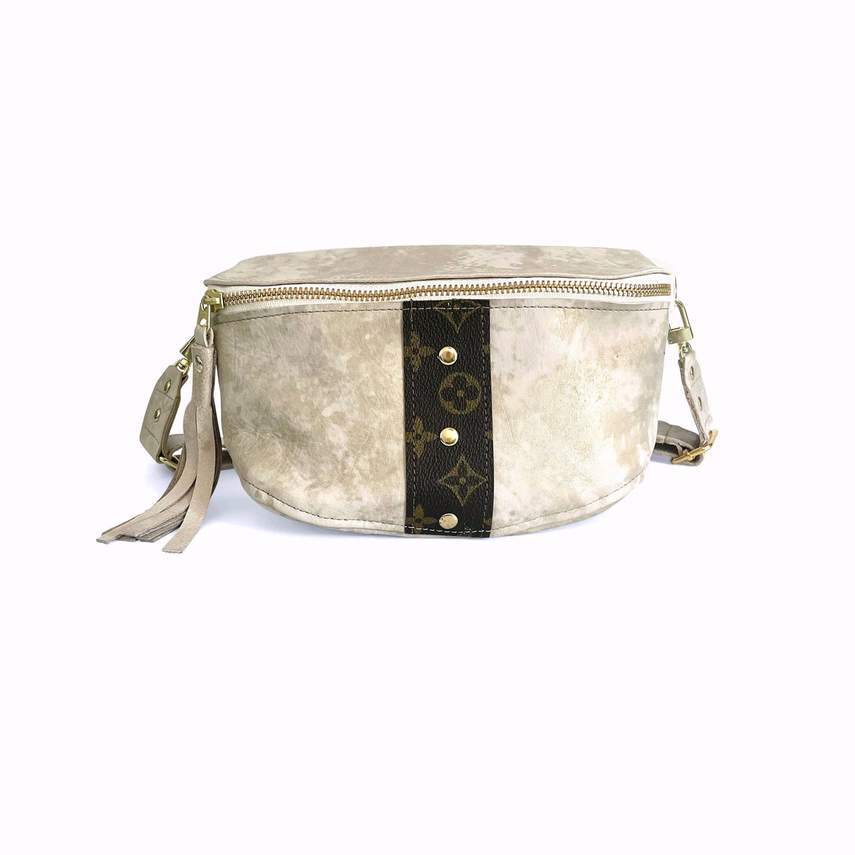 Britt Belt Bag In Stone Leather | Upcycled LV