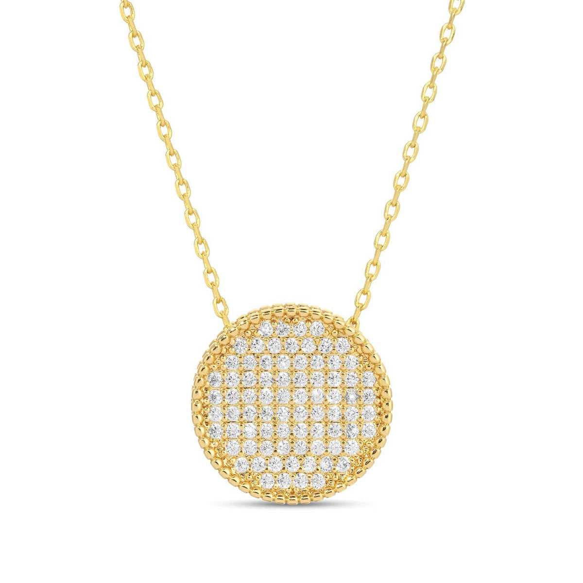 Pave Round Necklace