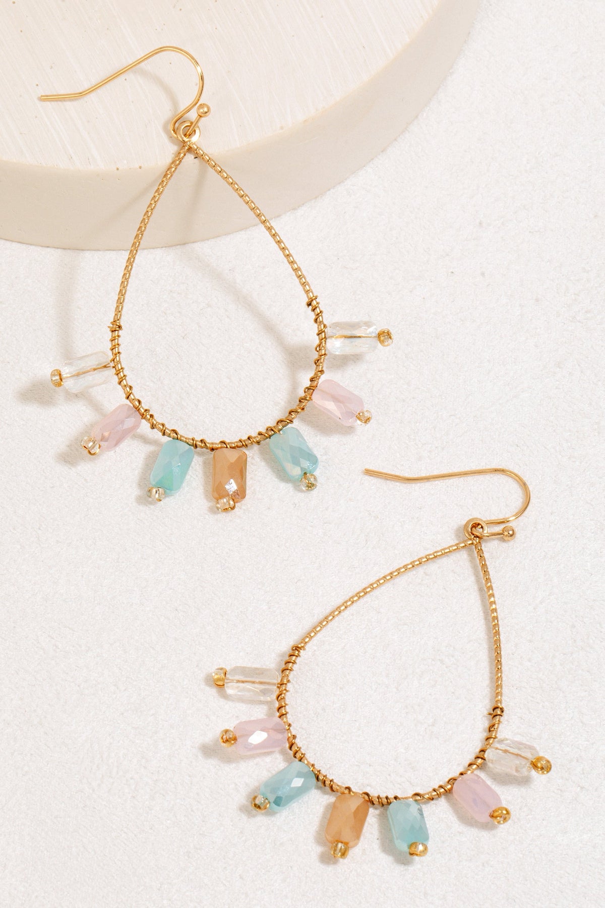 Multi Beaded Tear Dangle Earrings