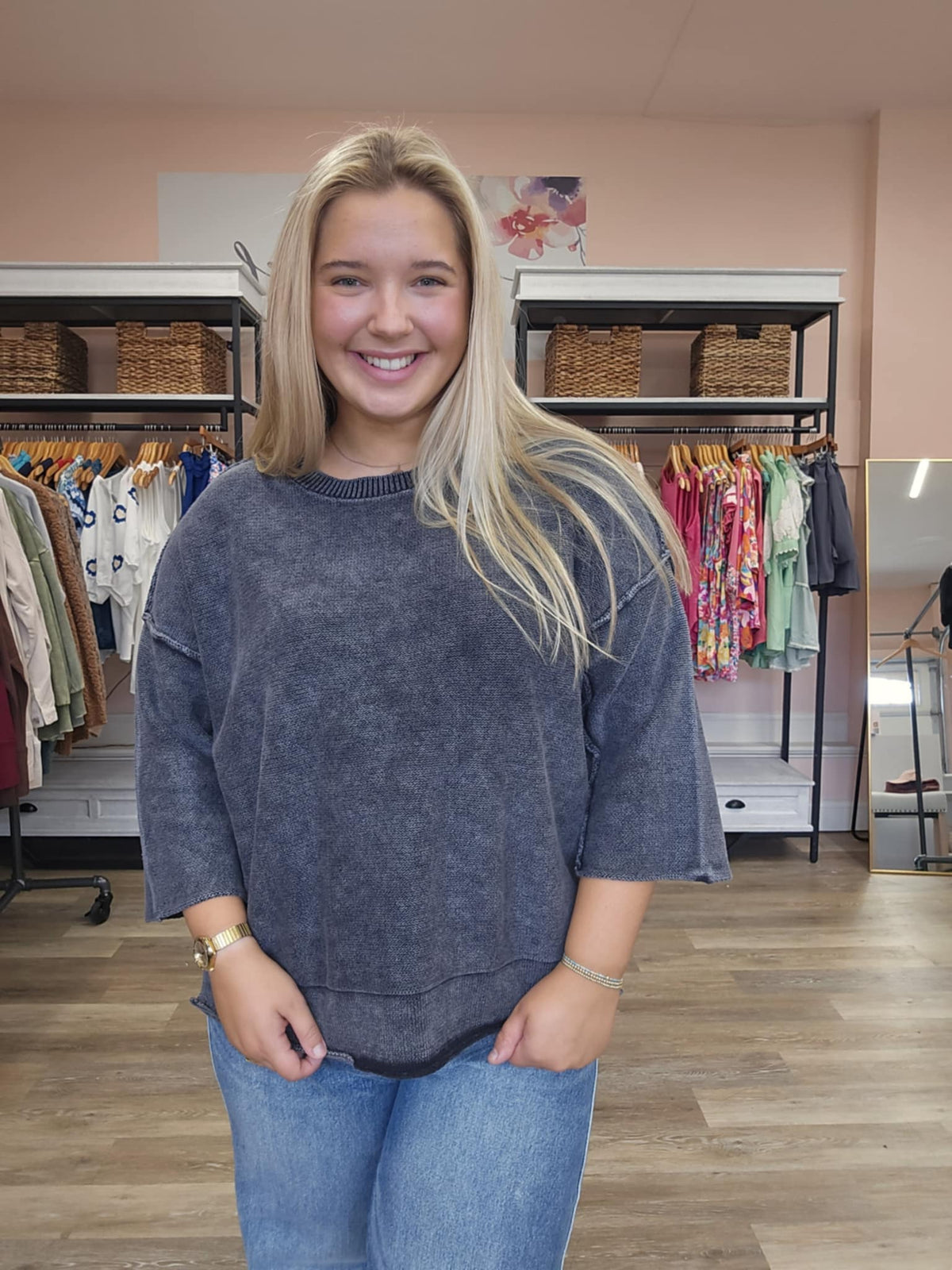 Cropped Bell Sleeve Sweater