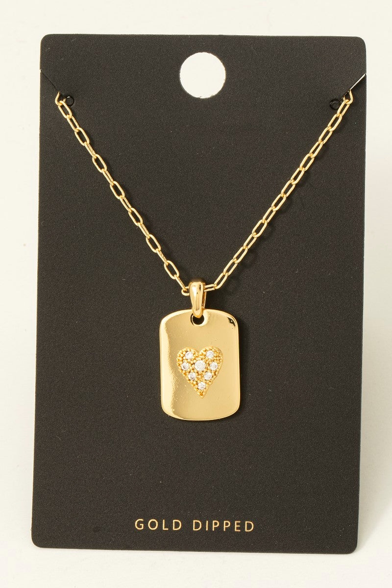 Heart Dog Tag Necklace