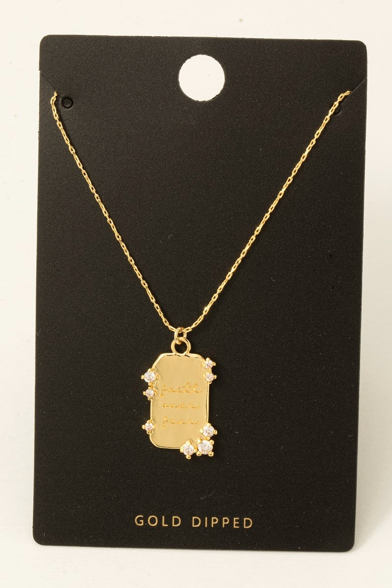 "Faith Over Fear" Dog Tag Necklace