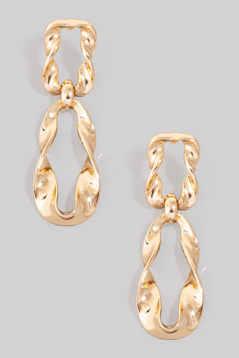 Twisted Oval Dangle Earrings
