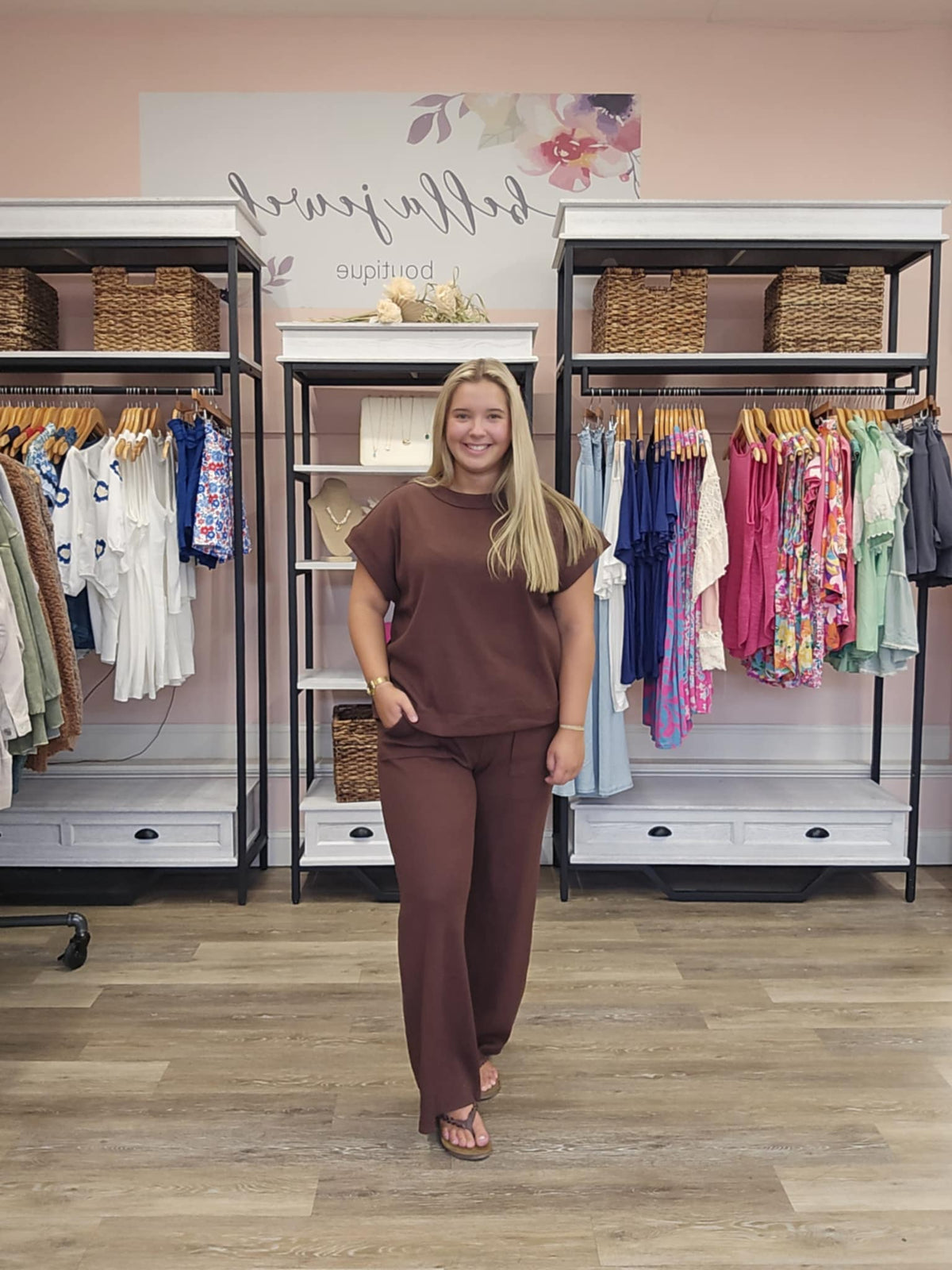 Ribbed Short Sleeve Tee & Pant Set