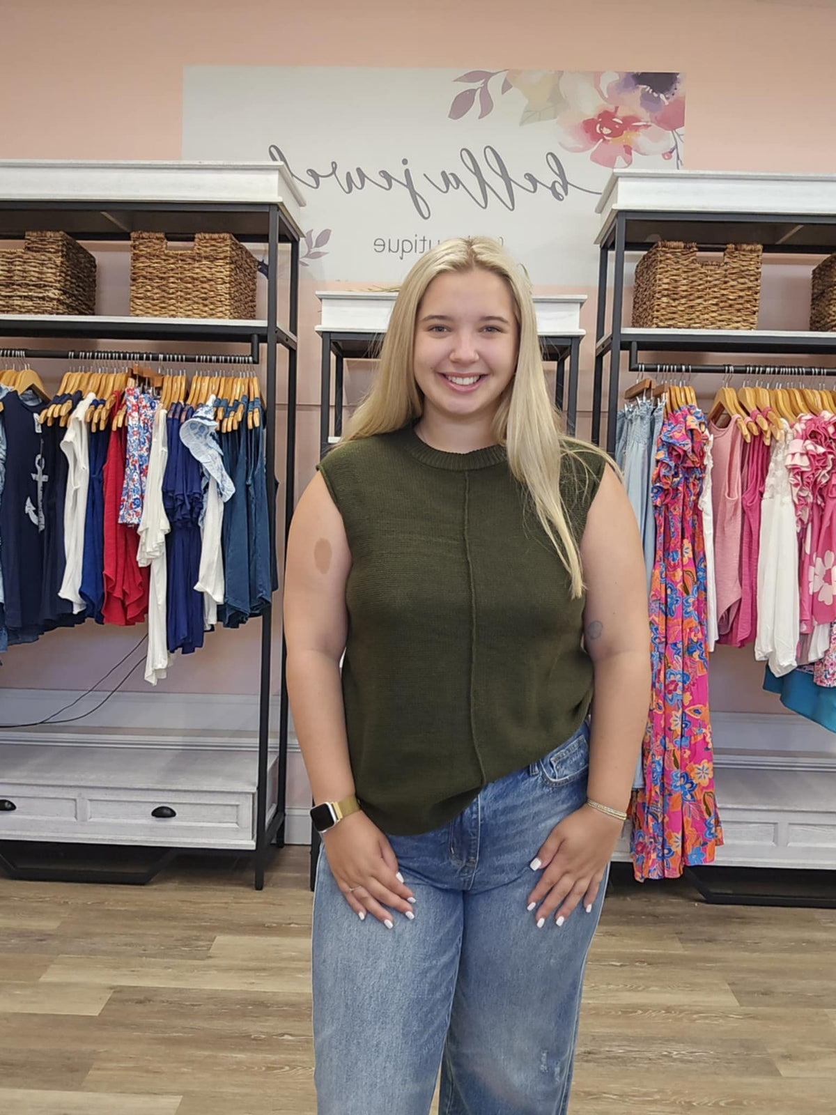 Knit Solid Color Sleeveless Round Neck Sweater