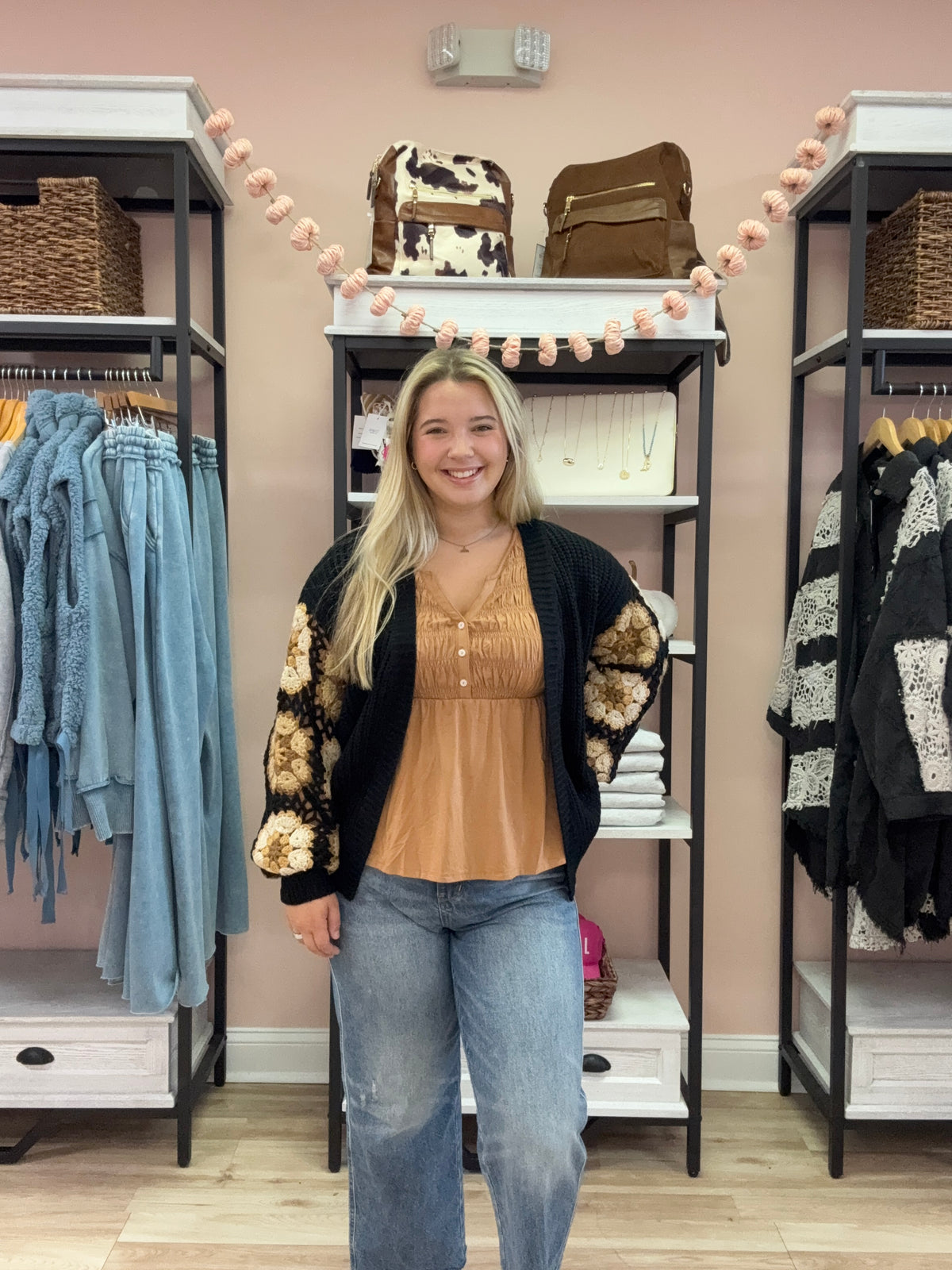 Crochet Sleeve Sweater Cardigan