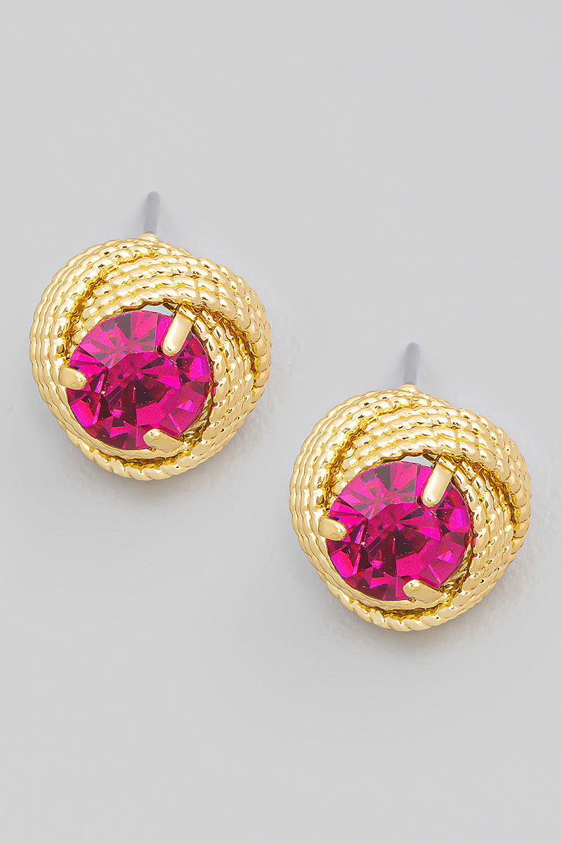 Crystal Twist Stud Earrings