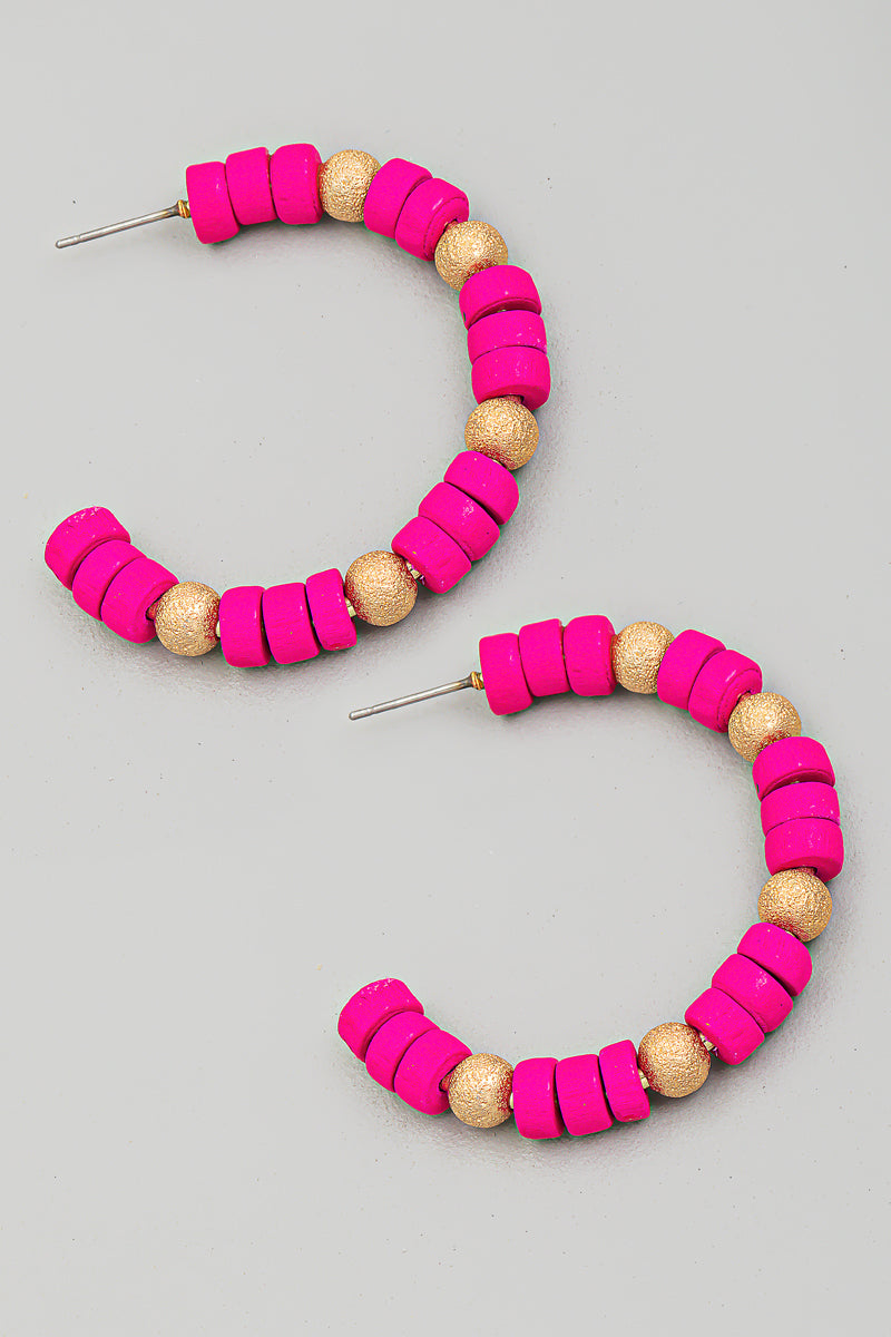 Wooden Hoop Earrings