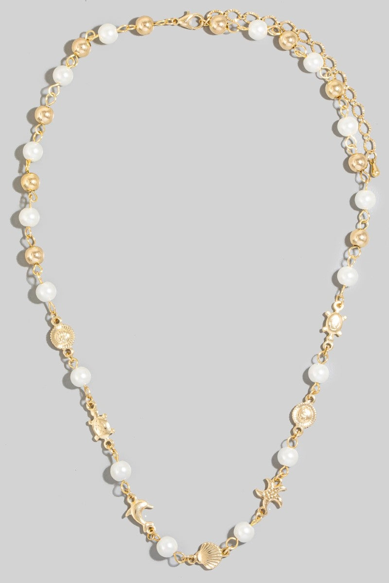 Ball Beads and Sea Life Charm Necklace