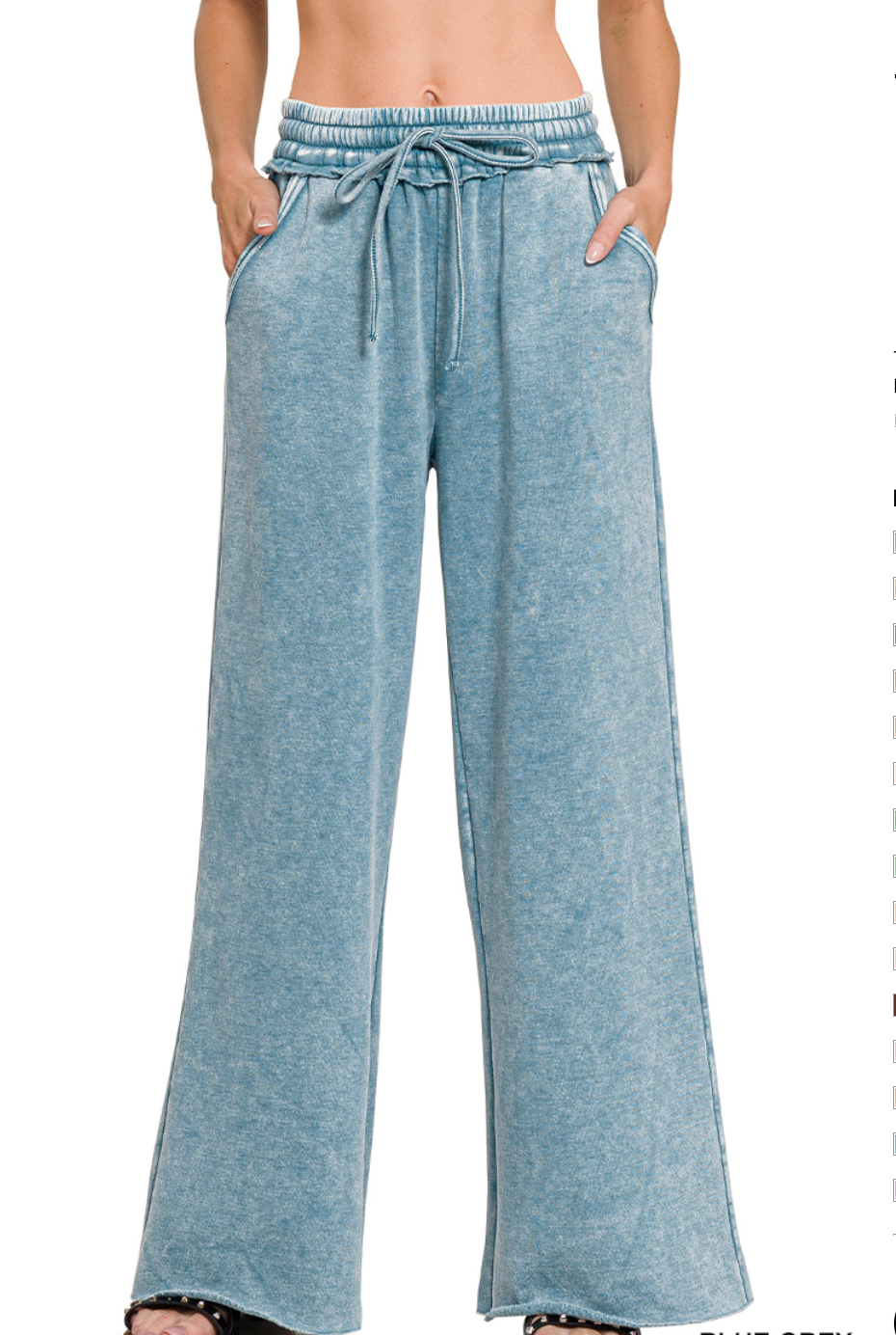 Acid Wash Fleece Palazzo Sweatpants