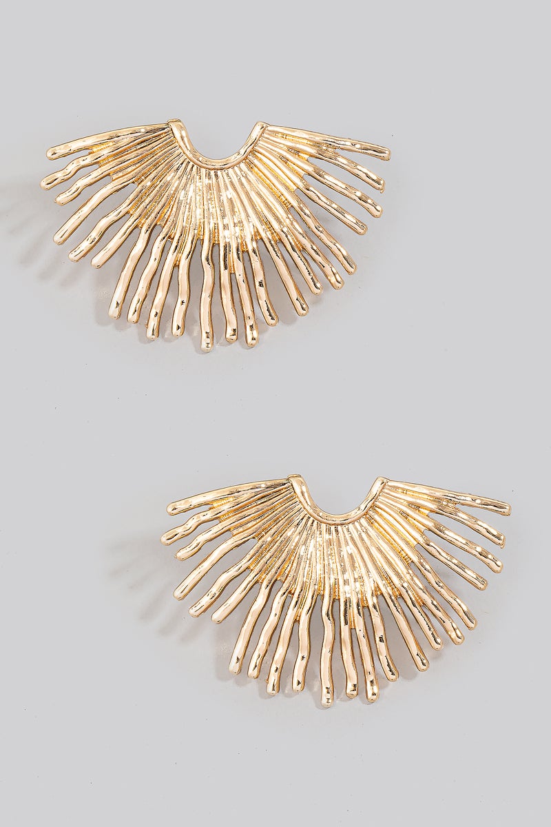 Gold Fringe Stud Earrings