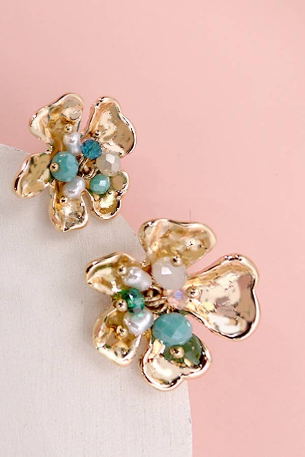 Gold Flower Earring