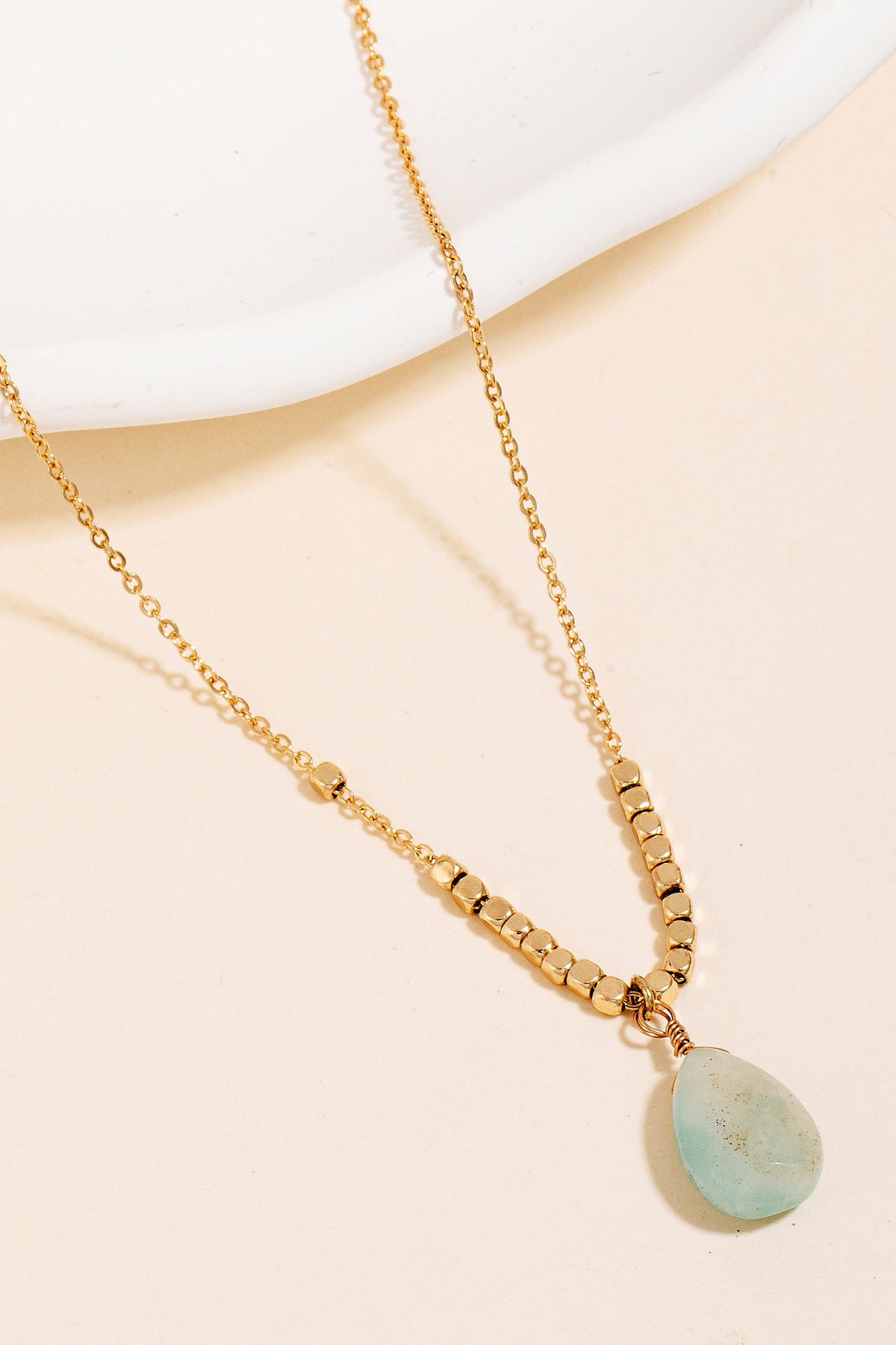 Stone Tear Drop Necklace
