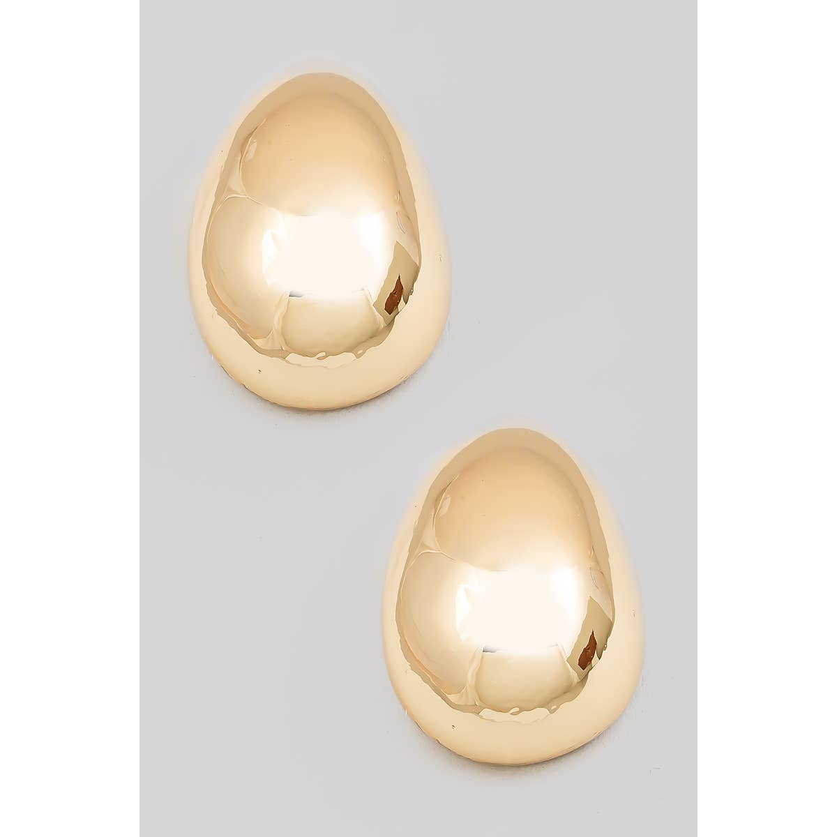 Large Metallic Round Tear Drop Earrings