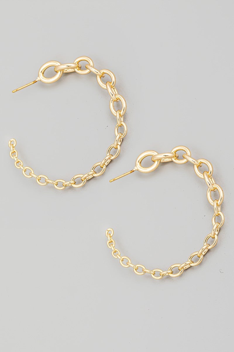 Circle Chain Link Hoop Earring