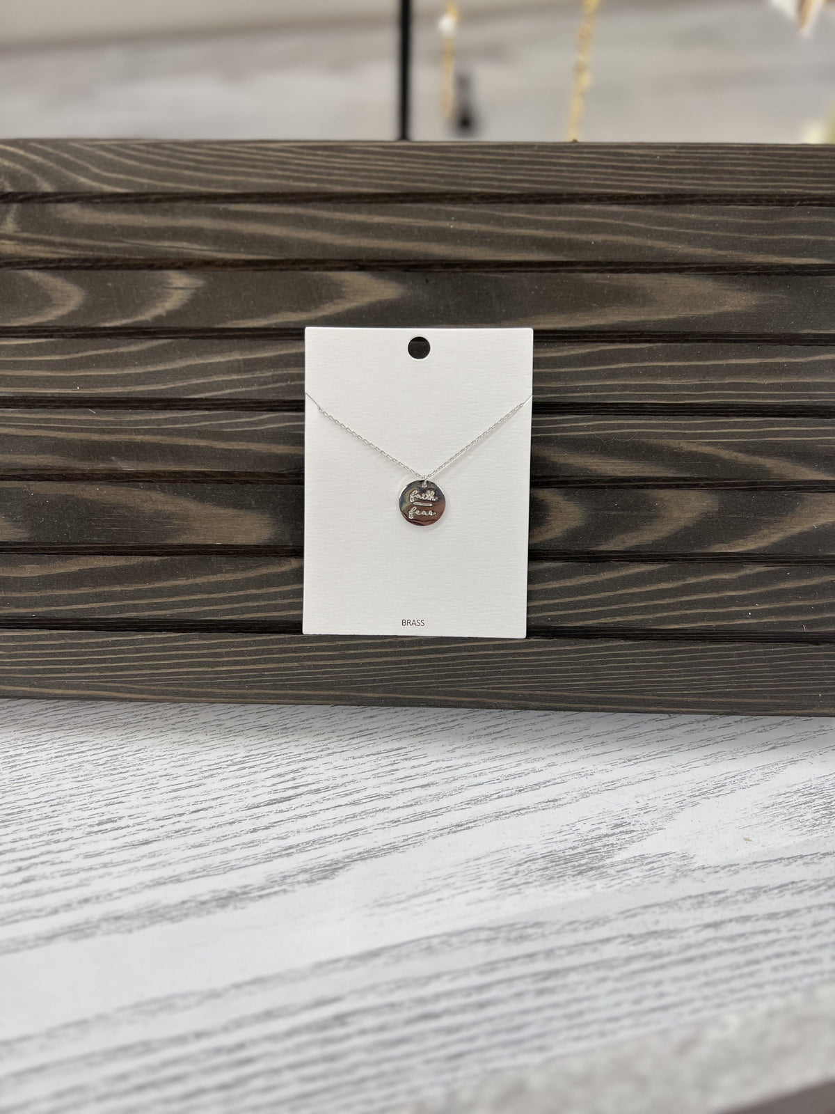 "Faith Over Fear" Disc Pendant Necklace