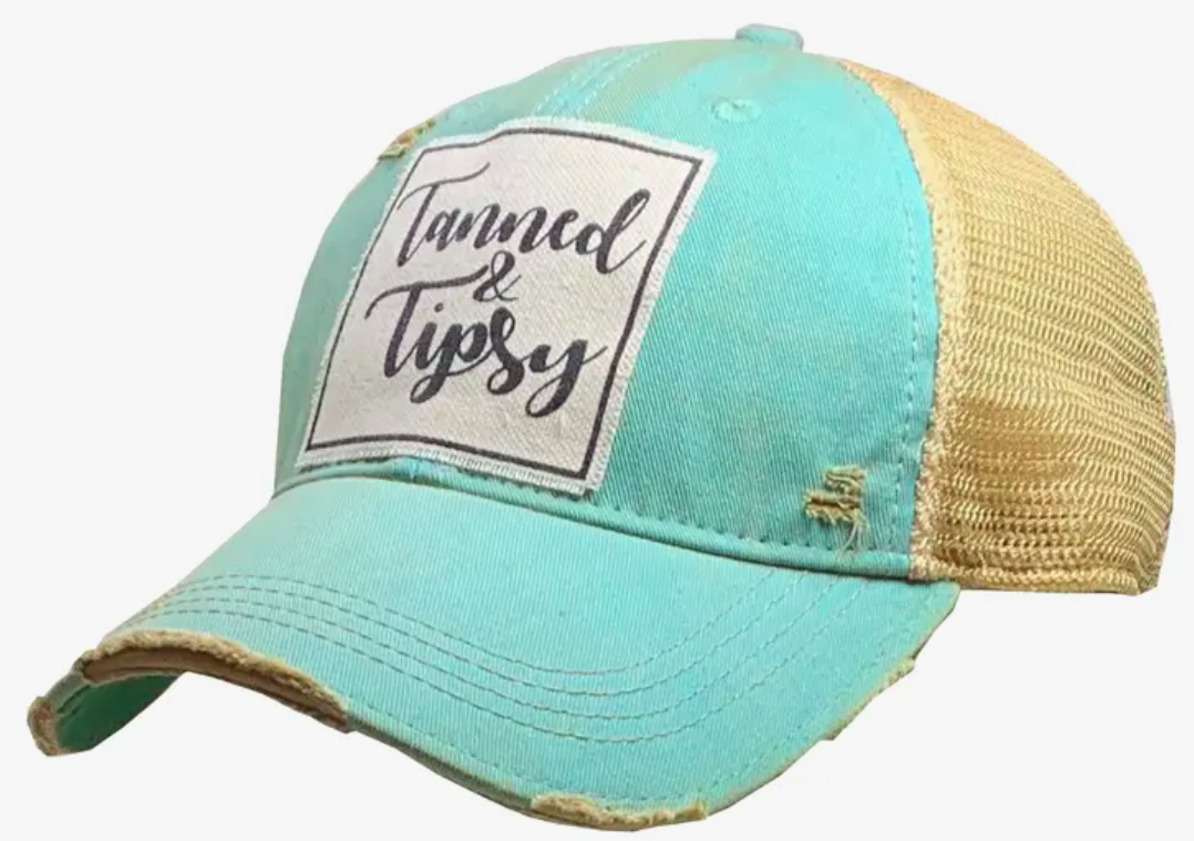 Tanned & Tipsy Distressed Trucker Hat