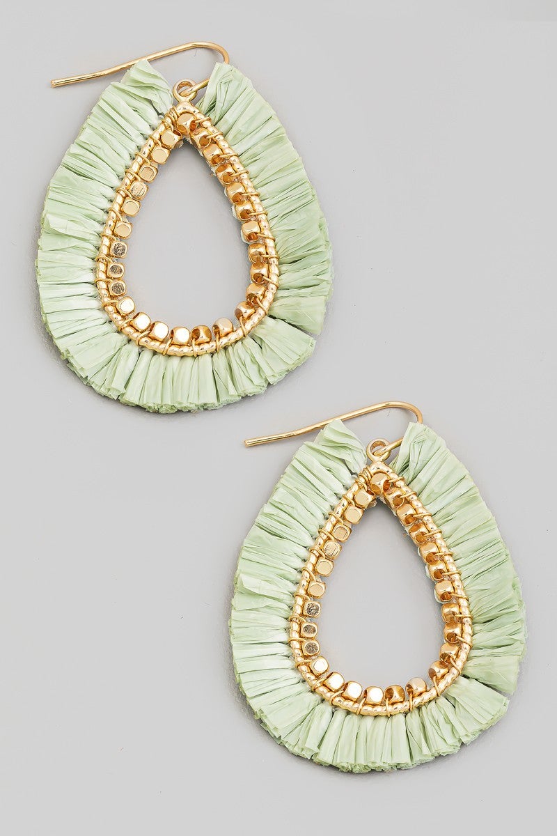 Raffia Fan Teardrop Earring
