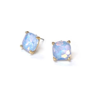 Cushion Cut Crystal Stud Earrings