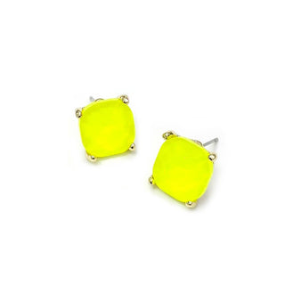 Cushion Cut Crystal Stud Earrings