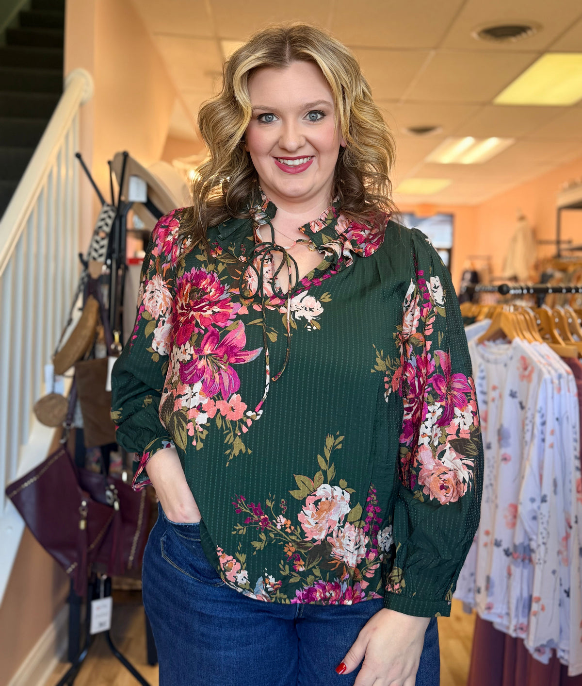 Floral Printed Long Sleeve Top