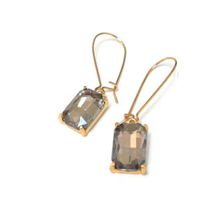 Midi Rectangle Glass Bead Dangle Earrings