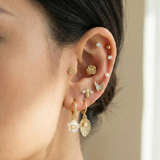 Mixed Flowers & Butterflies Earrings Set