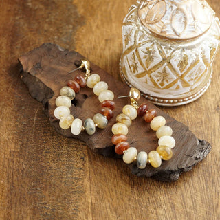 Candy-Toned Beaded Teardrop Earrings