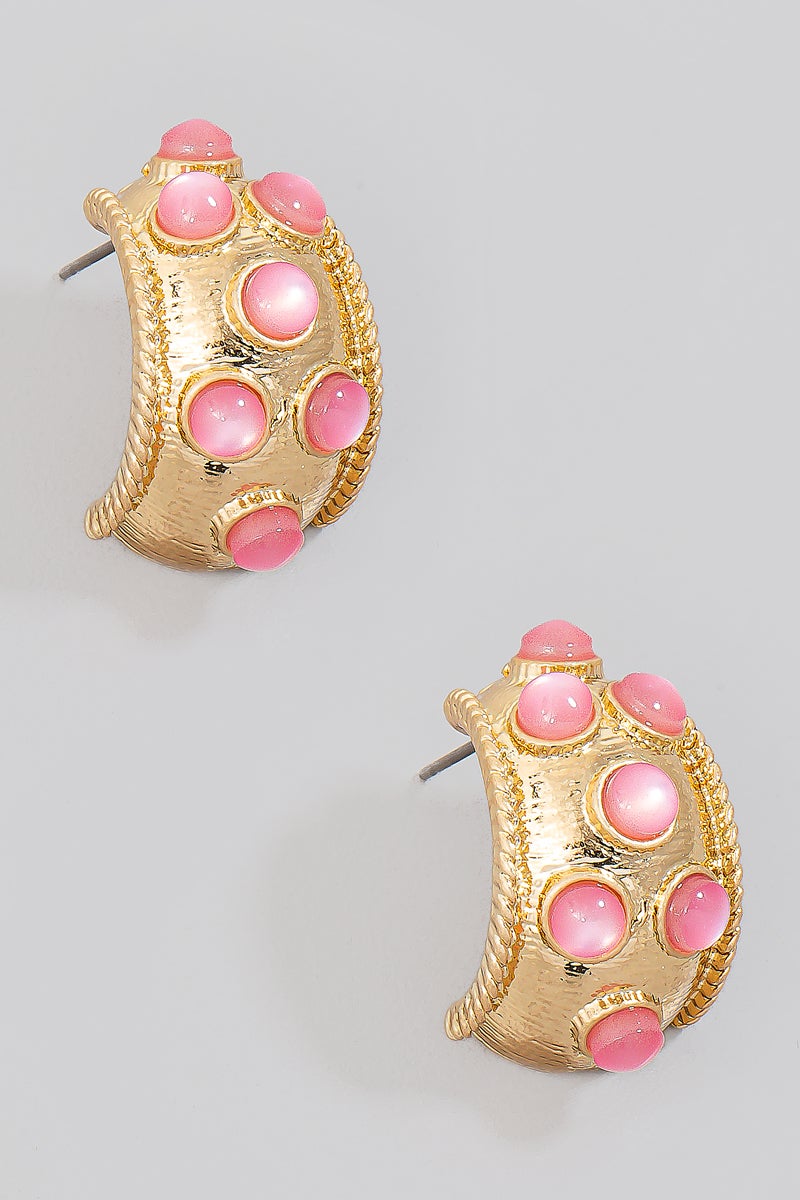 Studded Wide Antique Style Earrings