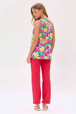 Bright and Colorful Floral Sleeveless Tank Top