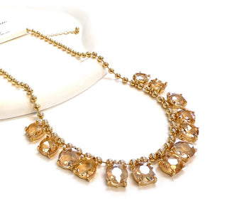 Crystal Glass Bead Dangle Necklace