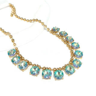 Crystal Glass Bead Dangle Necklace
