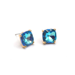 Cushion Cut Crystal Stud Earrings