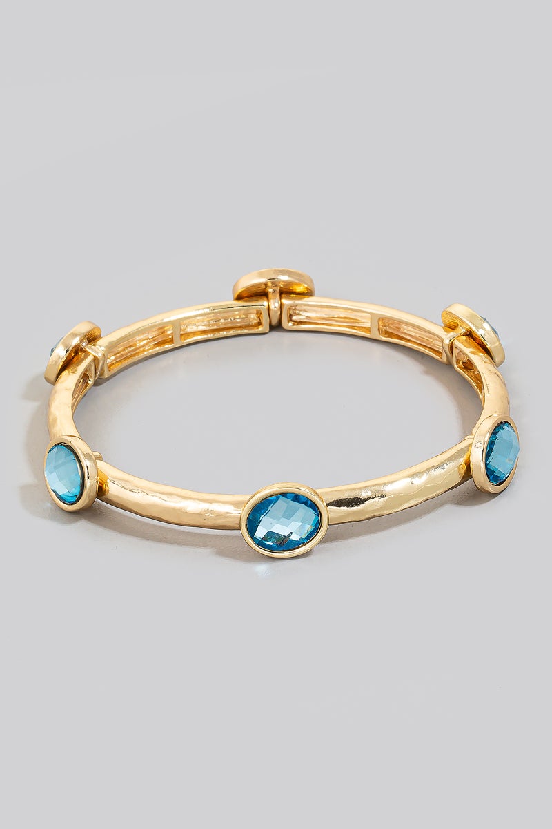 Aqua Gem Stretch Bangle