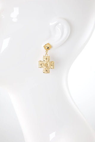 Ornate Cross Statement Earrings