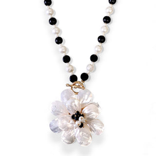 Coastal Mother of Pearl Flower Necklace
