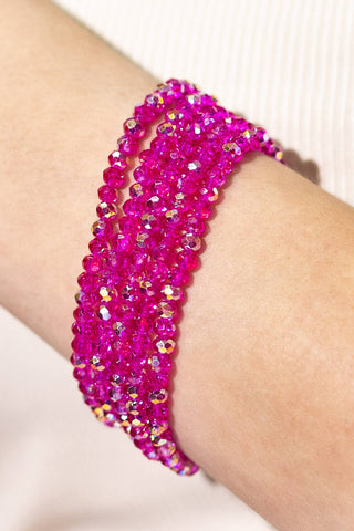 Glass Beaded Stretch Bracelet