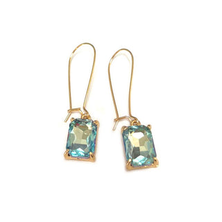 Midi Rectangle Glass Bead Dangle Earrings