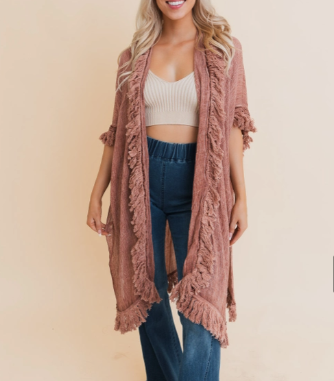 Fringe Ruffle Kimono