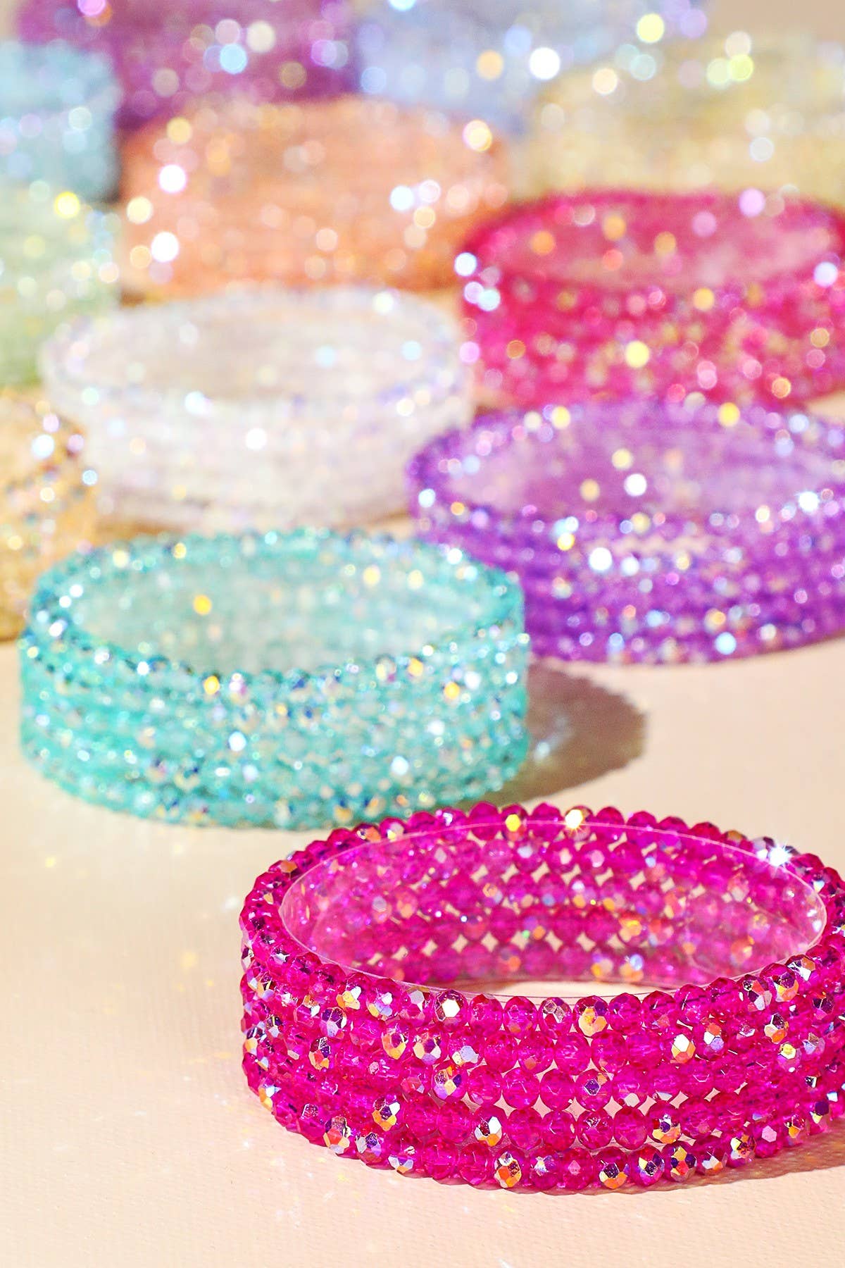 Glass Beaded Stretch Bracelet