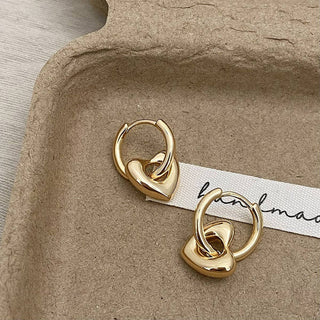 Heart Huggie Earrings