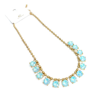 Crystal Glass Bead Dangle Necklace