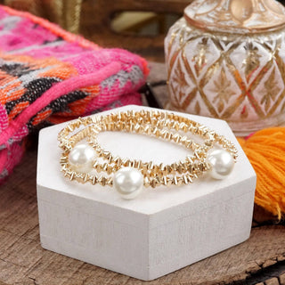 Stretchy Bracelets with Pearl