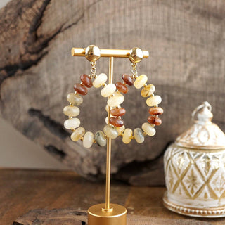Candy-Toned Beaded Teardrop Earrings