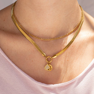 Herringbone Charm Holder Necklace