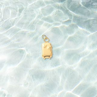 Gold Let's Travel Suitcase Charm